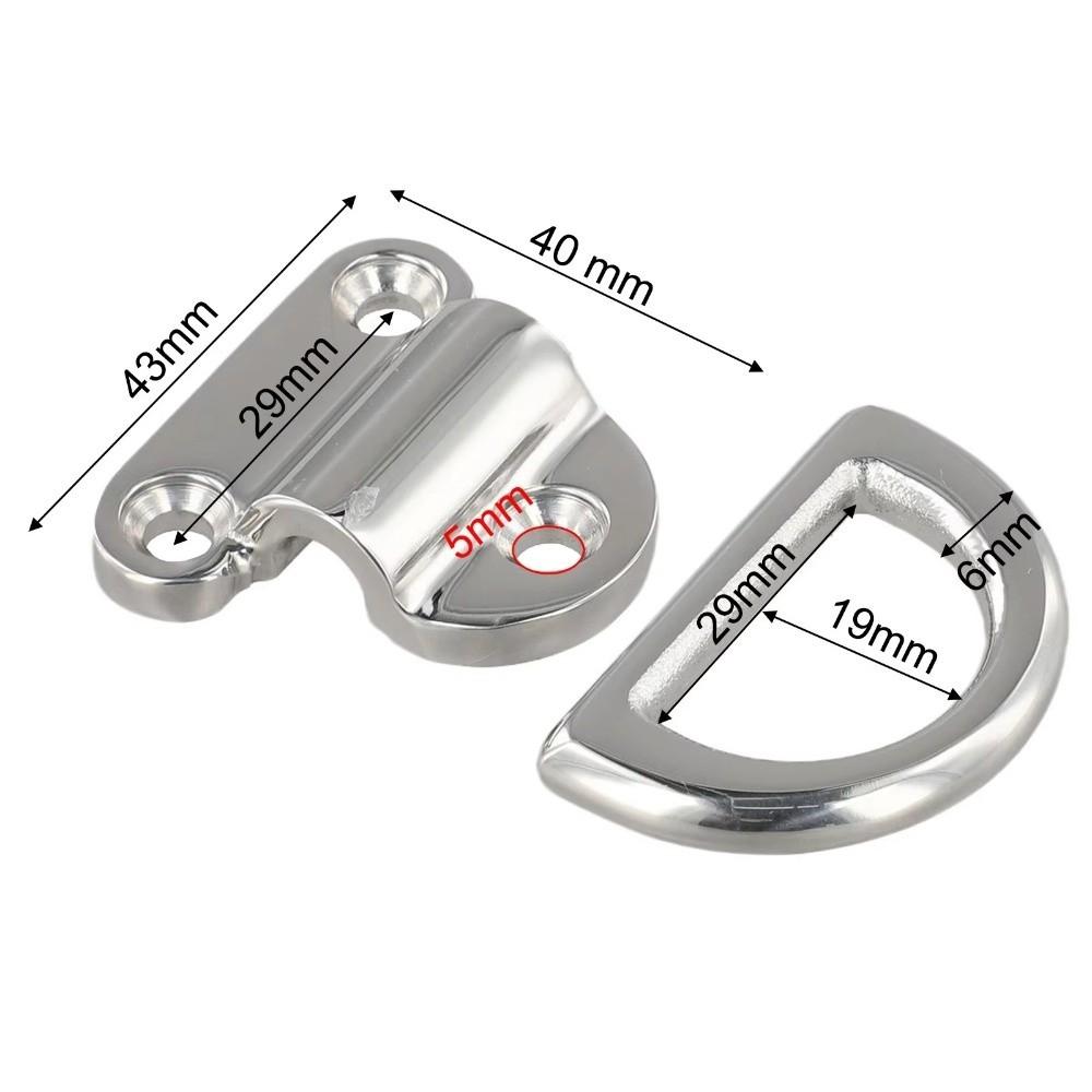 Folding Pad Eye D Ring Silver Replacement Accessories Versatile Tie Down Ring