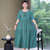Plus Size Floral Dresses for Women Oversize Loose Short Sleeve Summer Long Dress Middle-aged Women Summer Sundresses
