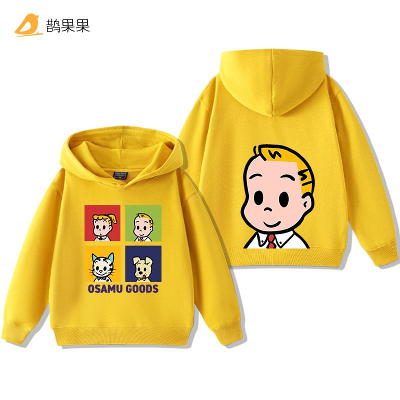 Детские толстовки с мультяшным принтом OSAMU GOODS Harajuku, повседневная мода, осенне-зимние виды спорта на открытом воздухе, теплые топы с длинным рукавом