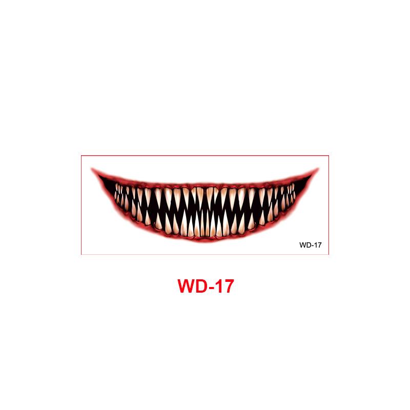 New Halloween horror big mouth tattoo sticker party party fun makeup thriller DIY mouth makeup sticker