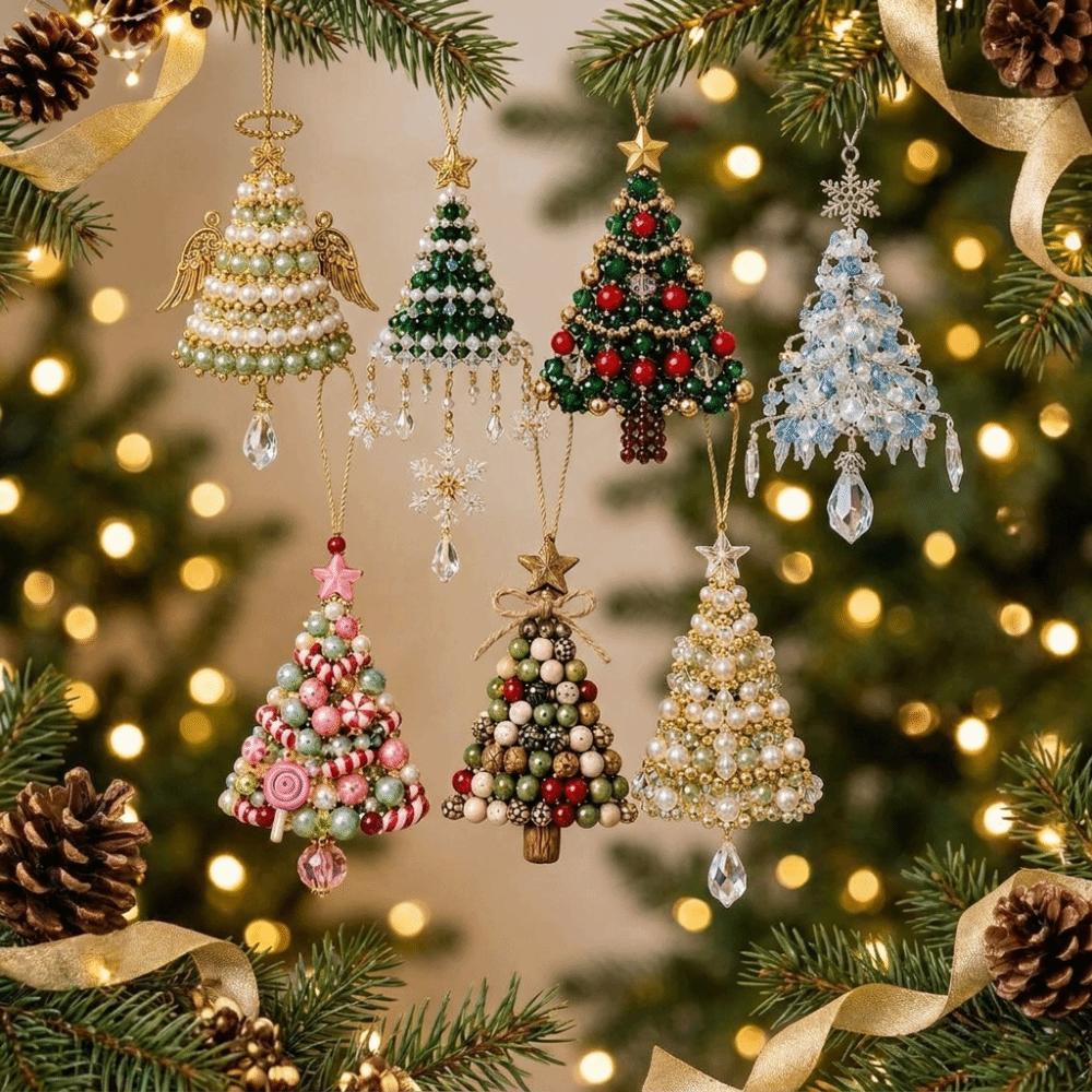 New DIY Christmas Tree Ornament Kit Beaded Hanging Beading Craft Set Christmas Craft Kit Festive Holiday Activity