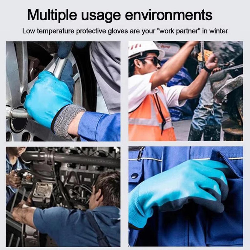1 пара Зимние Водонепроницаемые Рабочие Защитные Термоперчатки Противоскользящий Захват Садовые Перчатки для Защиты Рук Рабочего Строителя