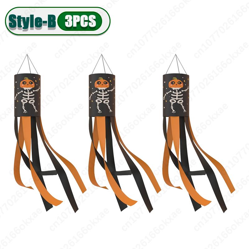 1-20PCS Halloween Ghost Windsock Flag Waterproof Hanging Outdoor Decorations for Yard Patio Garden Party Ghost Festival Supplies