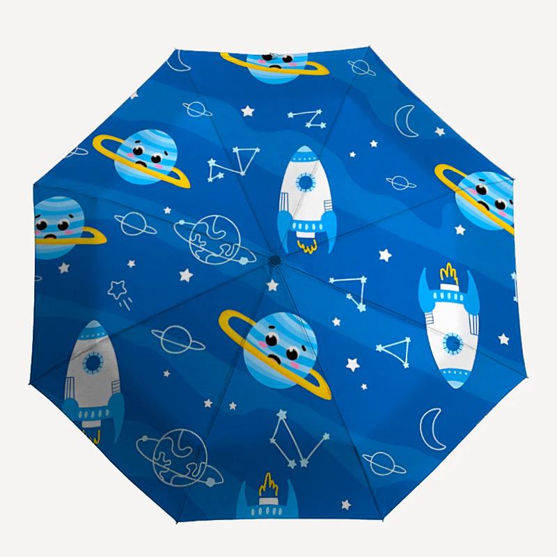 1pc Space-themed Folding Umbrella, Durable, Suitable for Outdoor Activities or Rain, Suitable for Commuting yy251027052