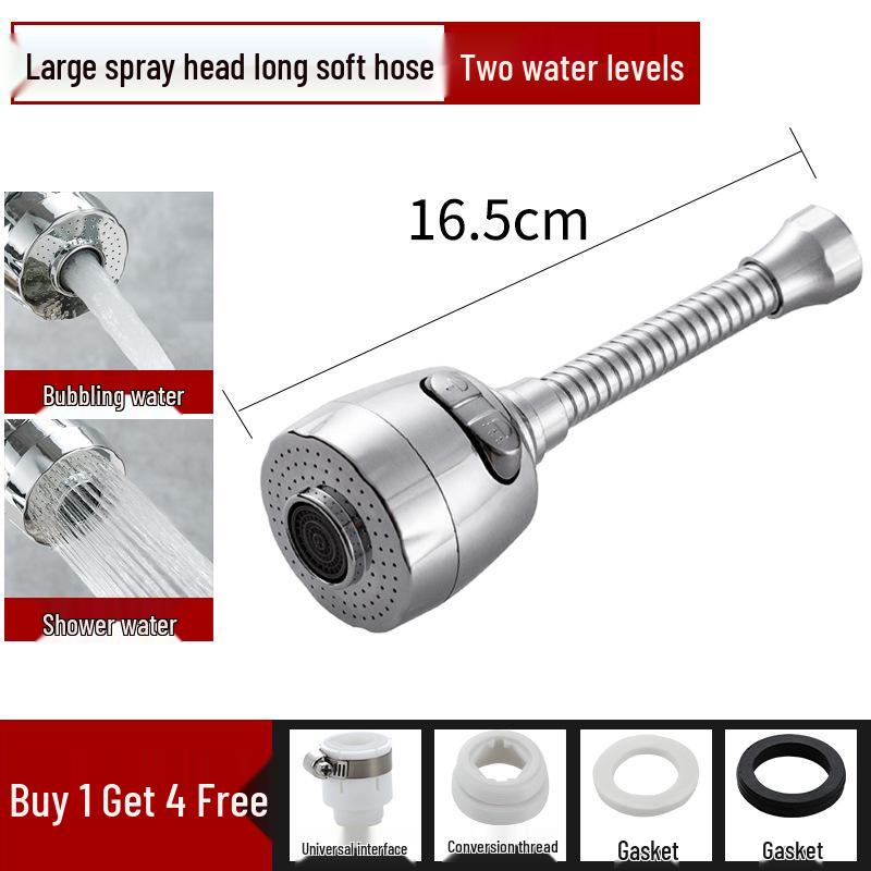 Universal Rotating Kitchen Faucet Aerator: Anti-Splash, Water-Saving, Sprayer Extender