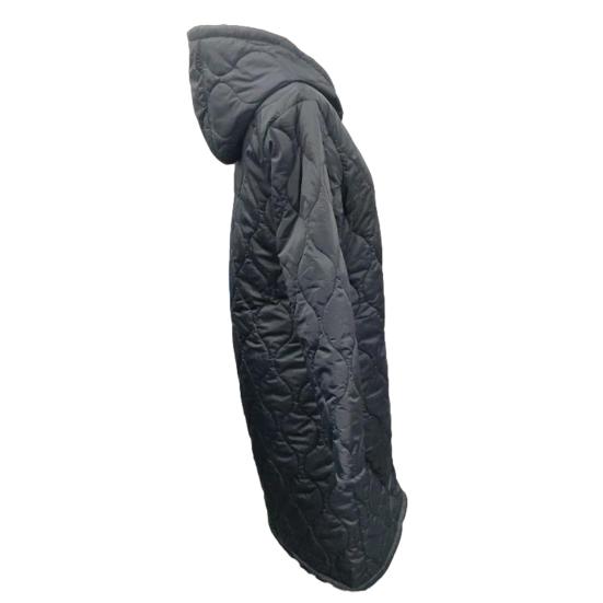 Long Quilted Puffer Jacket for Women Casual Lightweight Zip Up Hooded Coat Winter Knee Length Padded Outerwear