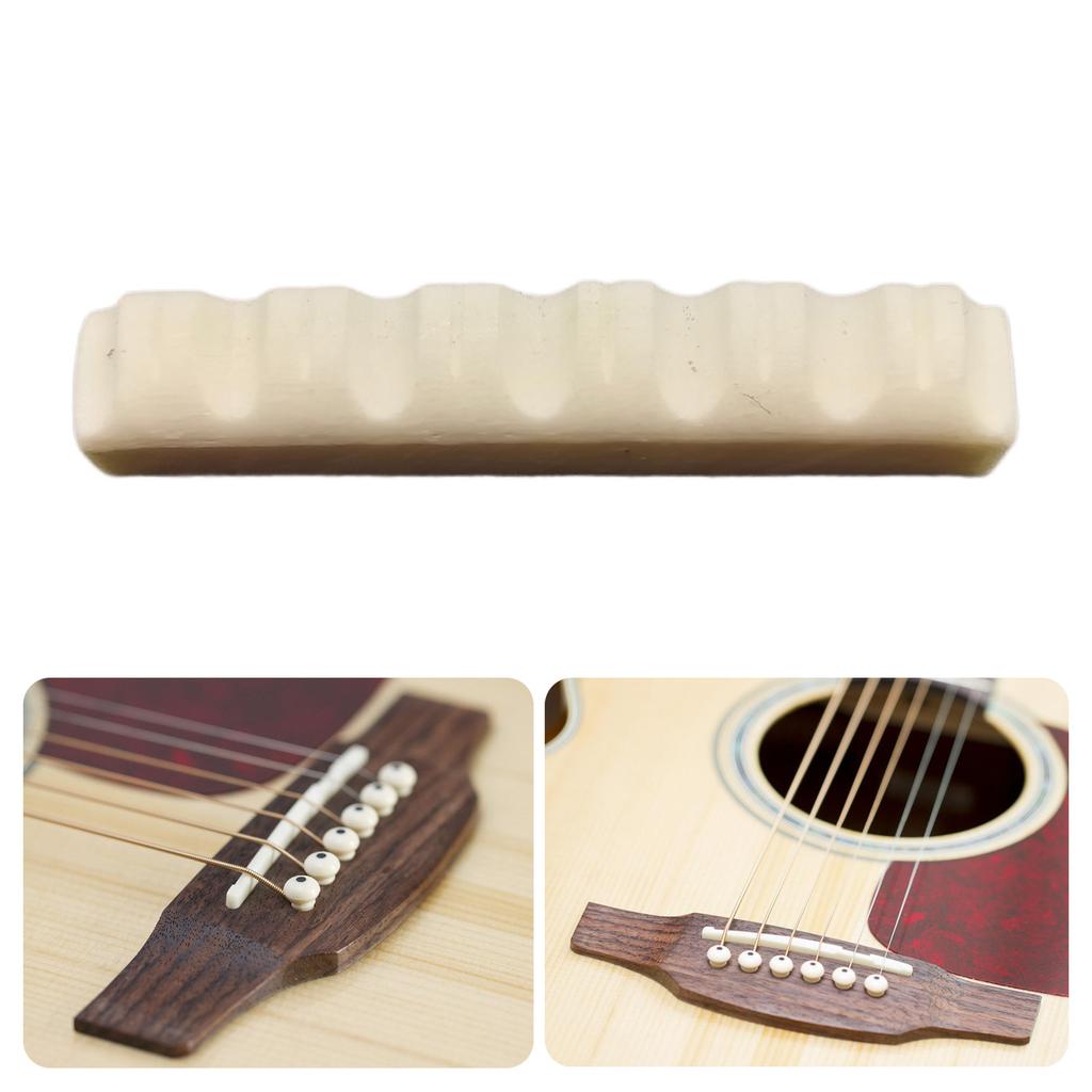 Acoustic Guitar Pre Slotted Bone Nut Replacement 6 String Guitar Top Nut Up Saddle Music Instrument Parts Easy Install