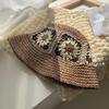 Интернет-знаменитость плетеная цветочная шляпа-ведро женская универсальная шляпа от солнца летняя закрывающая лицо маленькая солнцезащитная шляпа-ведро