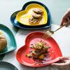 Cartoon Color Heart Ceramic Dinner Plate Breakfast Bread Baking Pan Home Cooking Cutlery Dessert Cake Plate Kitchen Utensils New