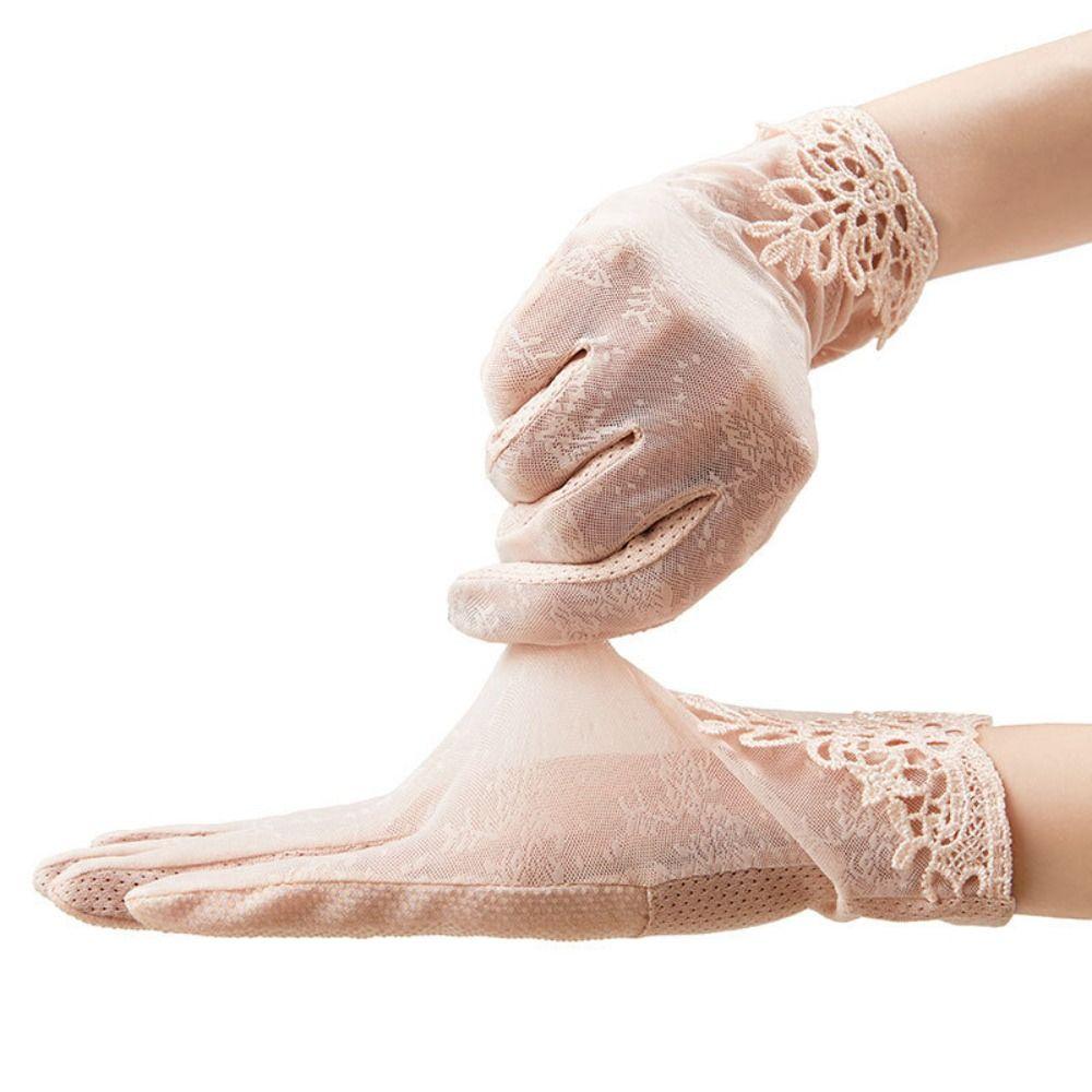 Thin Ice Silk Glove Lace Driving Mittens Fashion Sun Protection Gloves Outdoor Activities