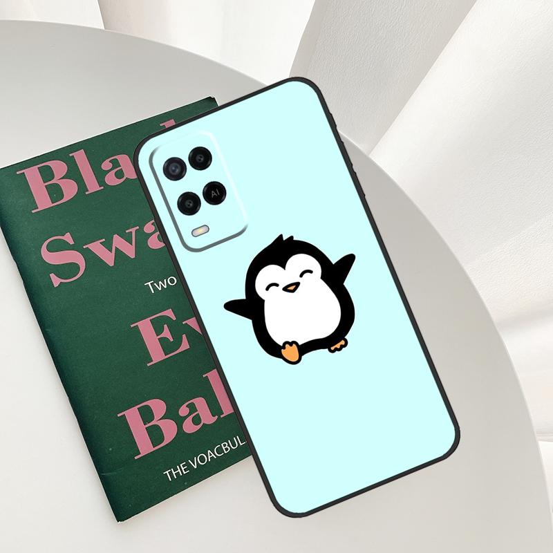 Мультяшный чехол-пингвин для Oppo A15 A16 A17 A52 A72 A76 A96 A54 A74 A94 A54S A57S A58 A78 A98 A57 A77