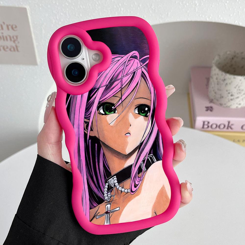 Чехол для телефона Rosario Vampire Мока Акасия для iPhone 17 16 15 14 13 12 11 Air Pro Max Plus Цветной силиконовый чехол с волнистым краем