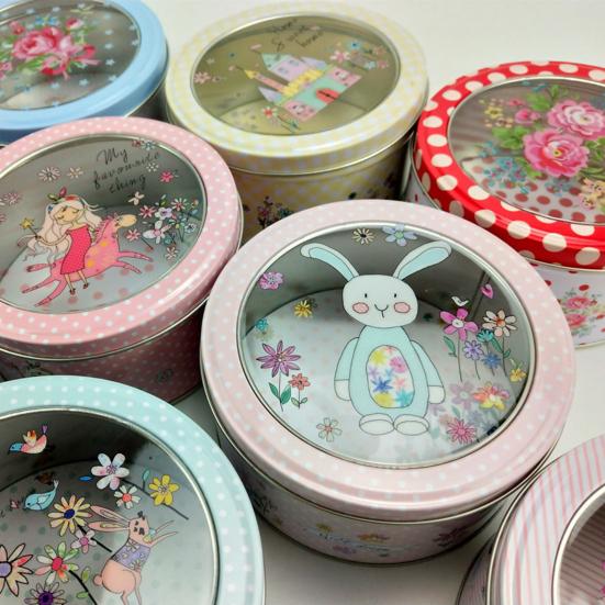 Tinplate Box Food Grade Convenient To Storage Tiny Decorative Round Case Home Decor
