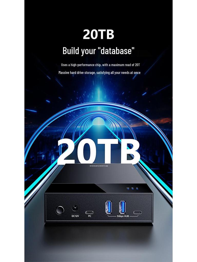 Внешний корпус для 3,5-дюймового настольного HDD с USB 3.0 и док-станцией SATA на 20 ТБ