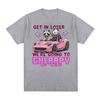 Get in Loser We Go Therapy Raccoon Funny Meme Футболки Мужчины Женщины Ретро Harajuku Модная футболка Повседневные хлопковые футболки большого размера