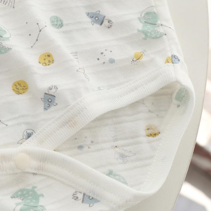 Детское боди нижнее белье сетка лето синий динозавр 80СМ [Baby koi] одежда, набор из 3 предметов, футболка, ромпер, рисунок, комбинезон, майка, рисунок,
