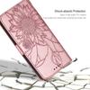 Embossed Sunflower PU Leather Card Holder Flip Cover for Samsung Xiaomi Redmi Huawei Honor Magnetic Hand-strap Wallet Case with Kickstand