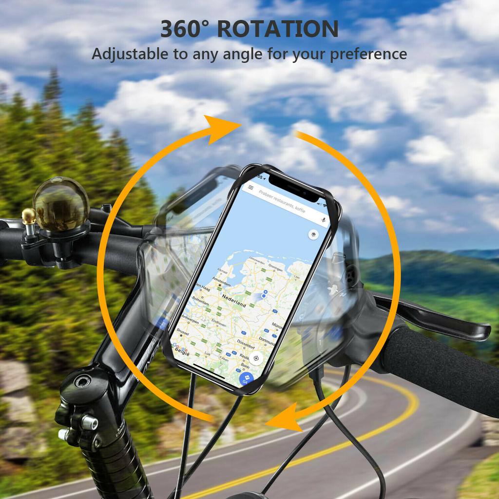 Bike Mobile Phone Bracket Cell Phone Silicone Mount Holder GPS Motorcycle Mtb Bike Bicycle 360 Rotation