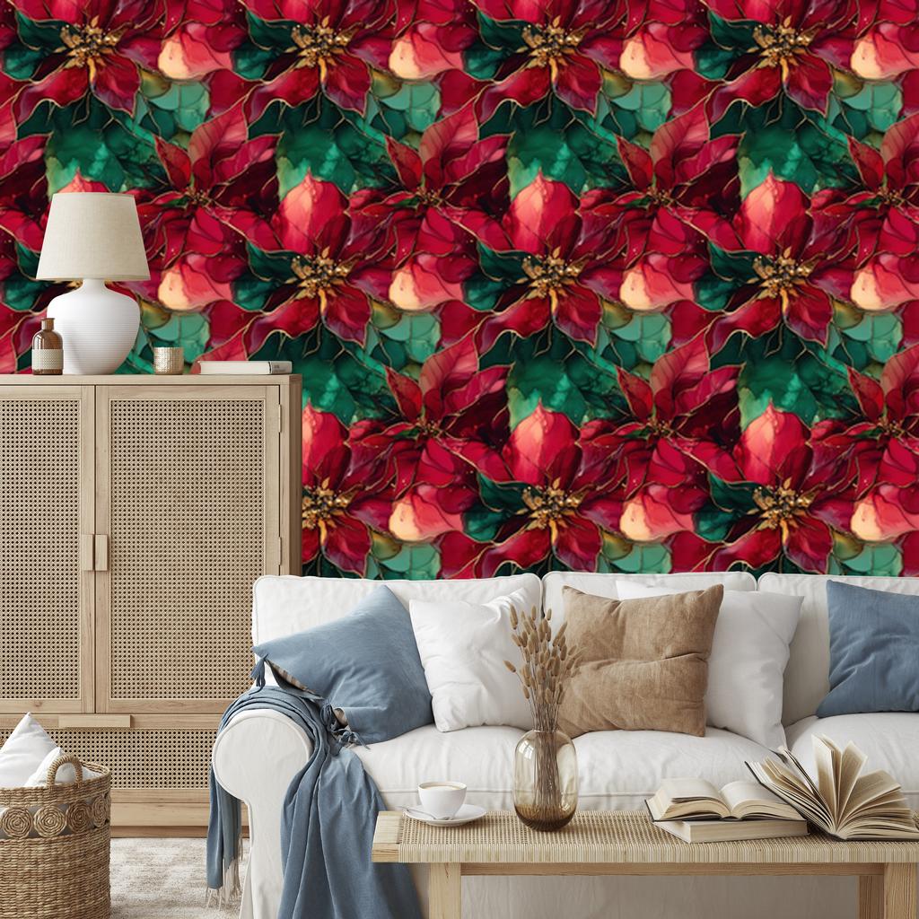 Ink Red, Sea Blue and Pink Wallpaper for Living Room and Bedroom 50x1000