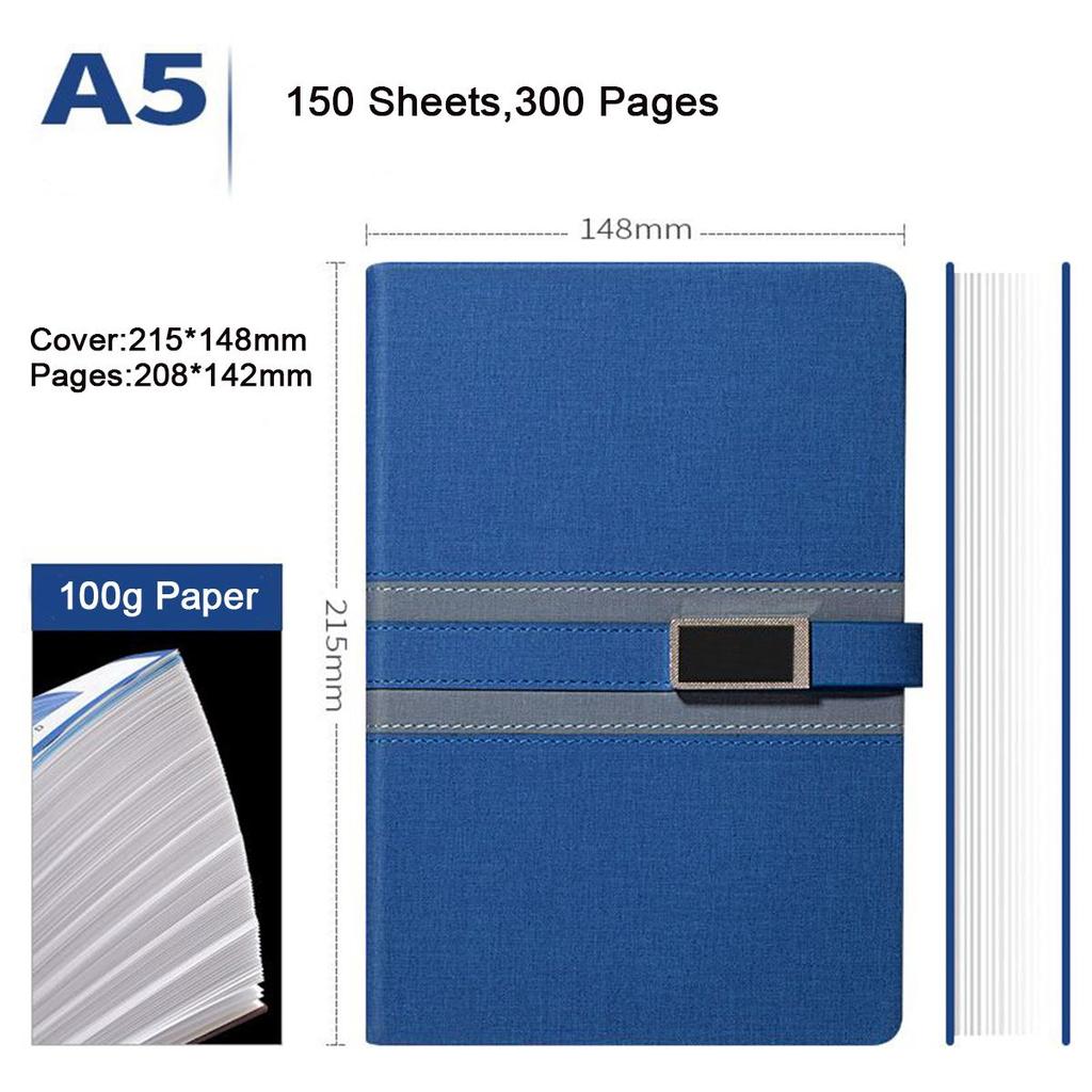 Деловой блокнот формата А5, книга для записи совещаний, рабочая тетрадь, ежедневник, студенческие заметки, дневник, 150 листов, 300 страниц