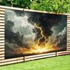 2D Halloween Party Backdrop Cloth Dark Cloud Thunderstorm Themed Wall Hanging