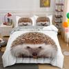 Hedgehog Duvet Cover King Queen 3D Lovely Animal Bedding Set for Kids Teens Adults Wildlife Quilt Cover Pillowcase Child Gifts