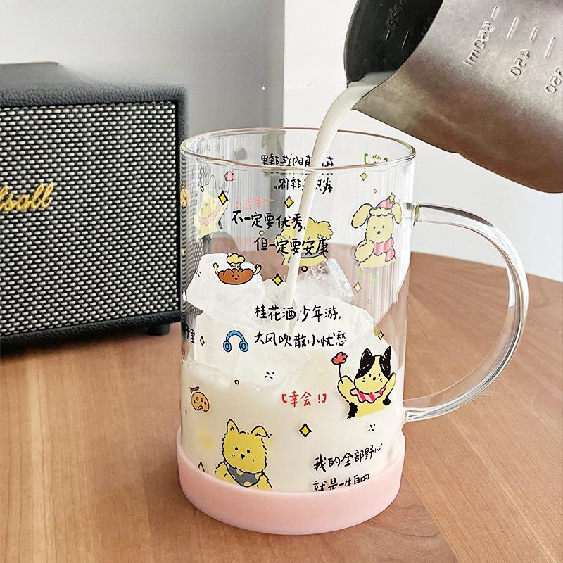 Стеклянная чашка большой емкости, Чашка с крышкой и соломинкой для разделения чая, Прозрачная домашняя чашка для воды, Офисная чашка для питья сока и молока