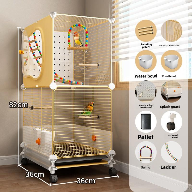 Large Bird Cage for Parrots Anti-Scatter Design for Cockatiels & Budgies, Luxury Aviary for Lovebirds Premium Pet Flying House