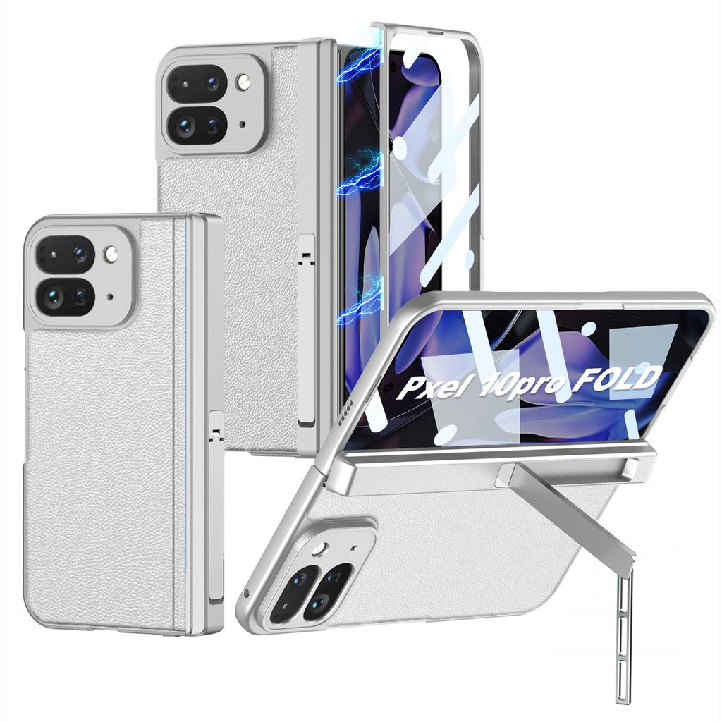 Магнитный шарнир Обычный кожаный чехол для Google Pixel 10 9 Pro Fold Внешний экран Стекло Подставка Бронированный чехол для Pixel 10 Pro Fold Чехол
