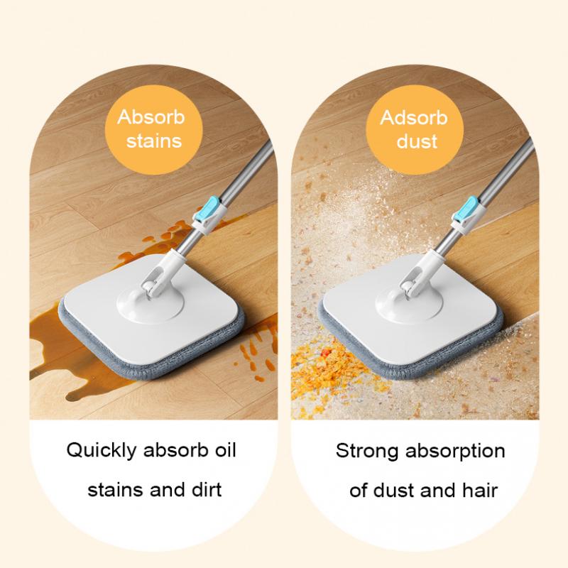 360 Degree Rotating Mop and Bucket Set Hands-Free Squeeze Floor Mop Absorbing Flat Spin Cleaning Mops Household Cleaning Tools