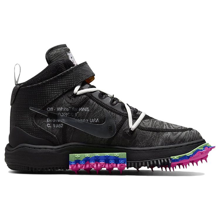 Off-White x Nike Air Force 1 Mid Черные Унисекс Кроссовки Прозрачные DO6290-001