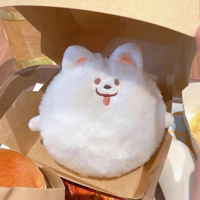 Подвеска в виде собаки самоеда с цепочкой из бисера, плюшевая кукла, милая подвеска, брелок для сумки, подвеска