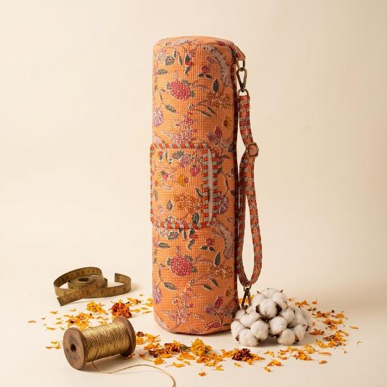 Yoga Mat Bag usalover925 Multicolor Quilted Cotton Floral Print Yoga 14