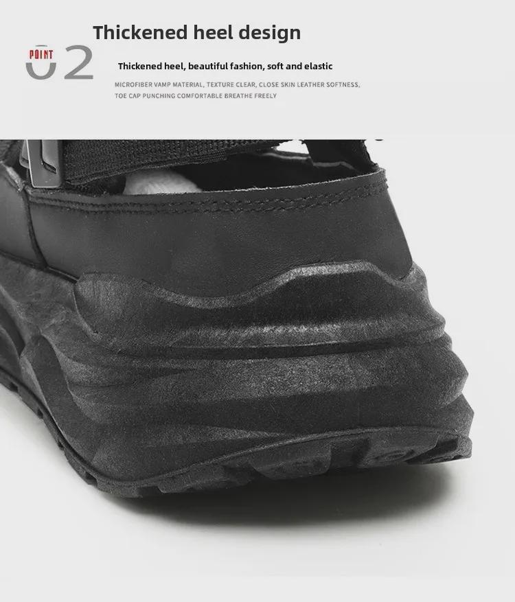 Мужские дышащие летние модные сандалии с ремешками на липучках - повседневные пляжные тапочки