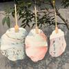 Blank Rice Paper Fan Unfinished Graffiti Fan Decorative Fan Round Craft Fan