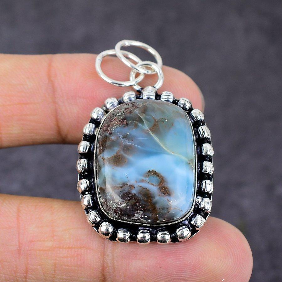 Подвеска из серебра 925 пробы с карибским ларимаром, 1,89 дюйма, i9F60