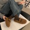 Вечерний ветер пушистые туфли женская верхняя одежда 2025 осень и зима новые Мэри Джейн плюшевые одинарные туфли мягкая подошва плюшевые теплые хлопковые туфли