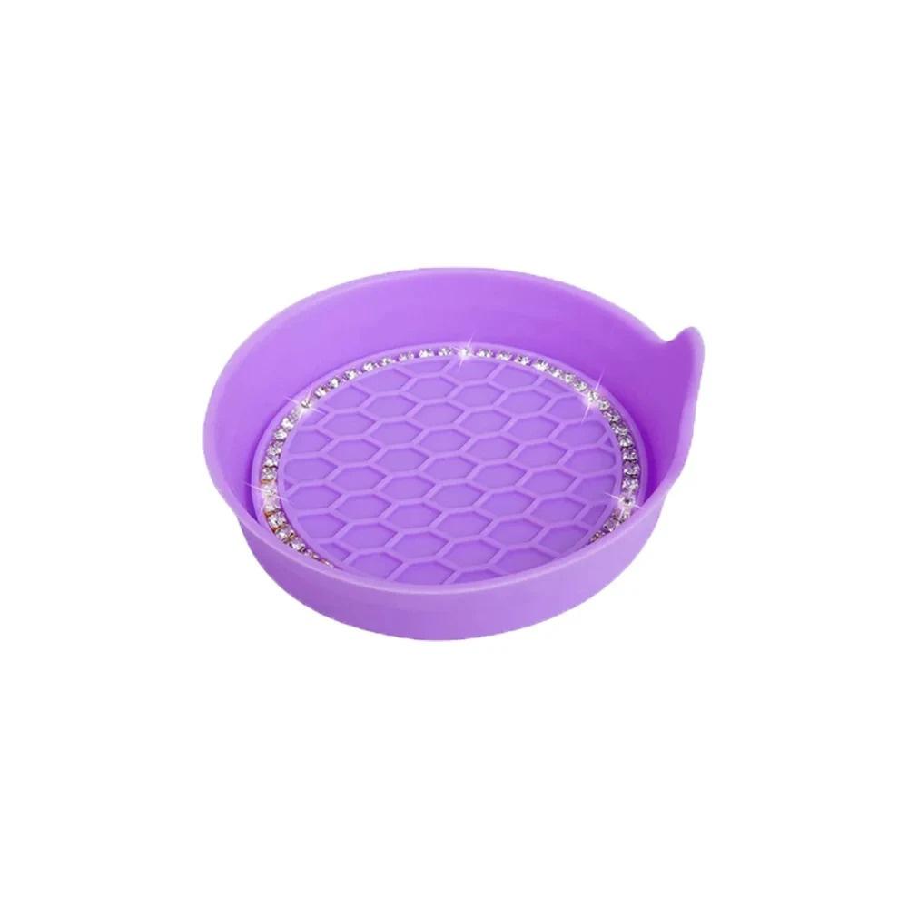 New Non-slip Water Cup Pad Car Coaster Diamond Rhinestone Bling Decoration Anti-skid Rubber Cup Bottle Mat Interior Accessories