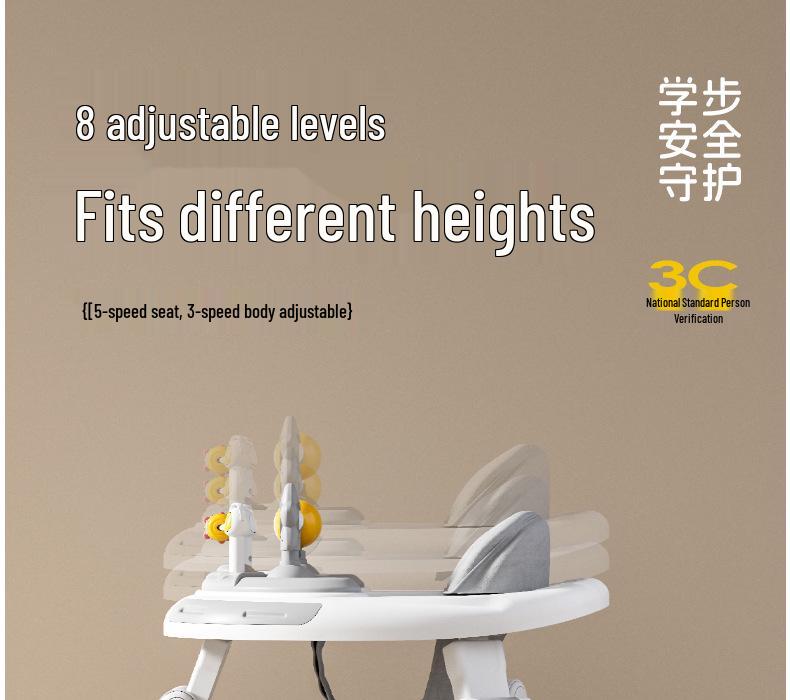Регулируемая ходунок и стульчик для кормления для детей от 6 месяцев до 3 лет - Функции защиты от переворачивания и Х-образных ног