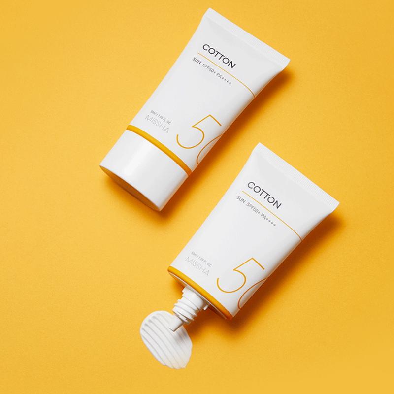 MISSHA Солнцезащитный крем Allaround Safe Block Cotton SPF50+/PA++++ с BB-кремом Missha Perfect Cover (6 вариантов)
