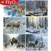 5D алмазная живопись олень полная квадратная дрель художественная Алмазная вышивка со стразами мозаика с изображением животных зимняя ручная работа домашний декор