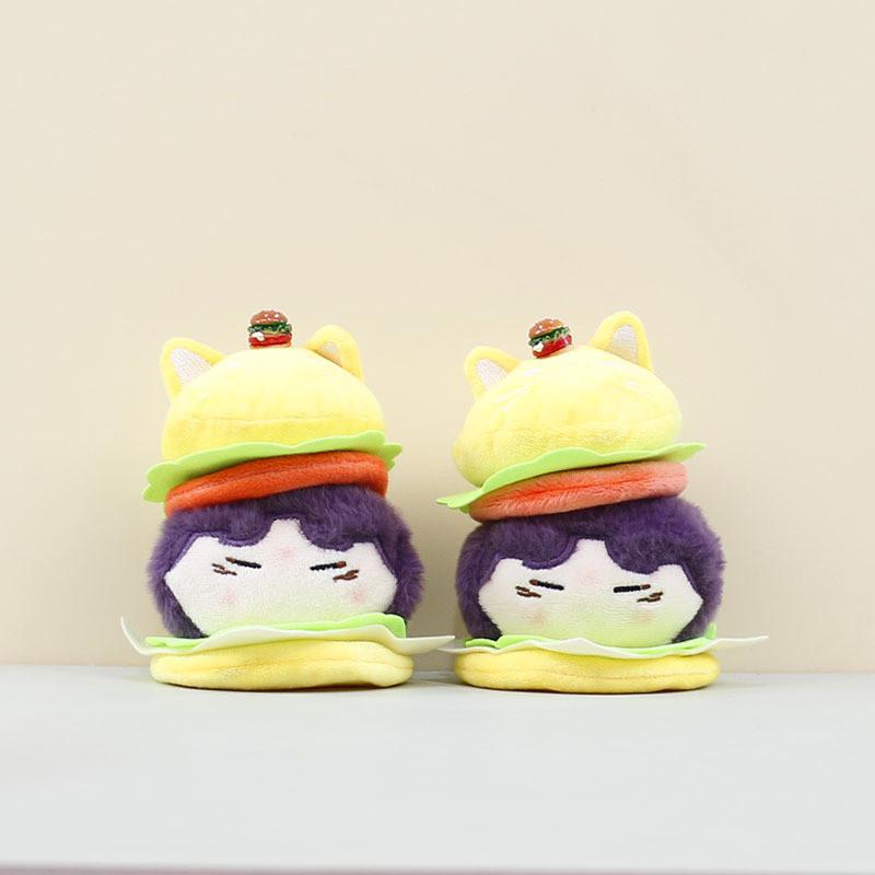 Adorable Creative Hamburger Plush Keychain Cute Cartoon Doll Bag Charm 15cm Soft Toy