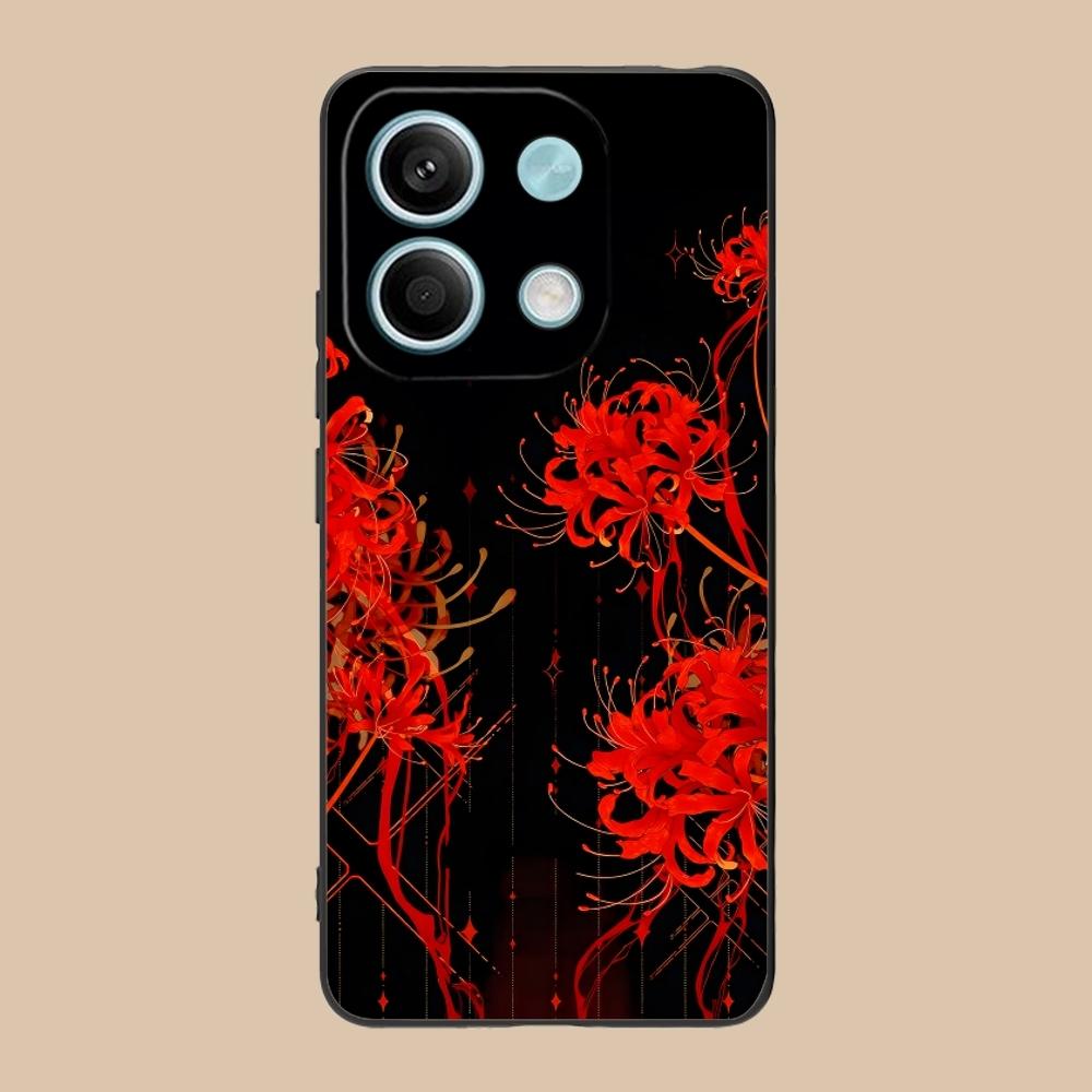 Крутой красный лилейник-паук Чехол-бампер для мобильного телефона Xiaomi Redmi Note 13 12 11 10 9 8 7 6 S A Pro Lite Plus 5G Черный