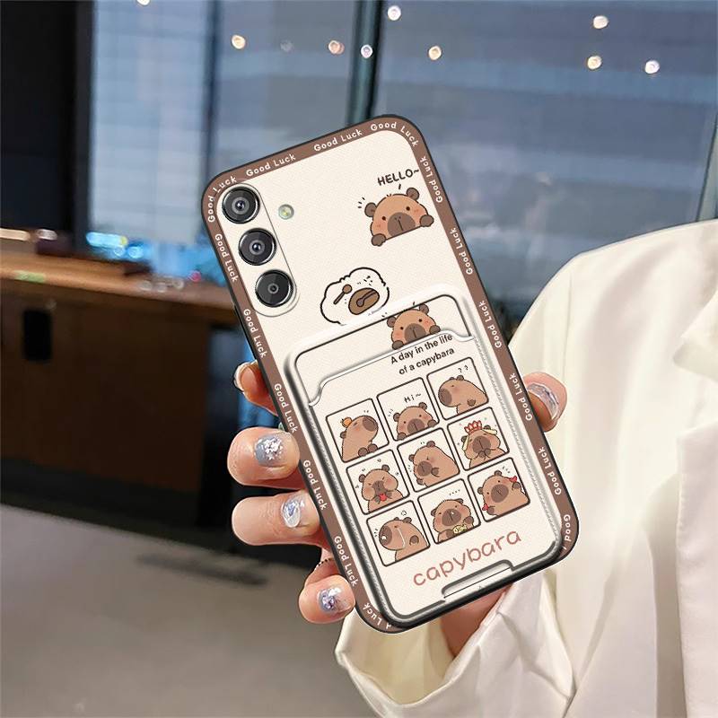 Чехол-накладка Graffiti для Samsung Galaxy F15 5G/M15 5G/SM-M156B/E156B Водонепроницаемый Мягкий чехол ТПУ С карманом для карт Милый