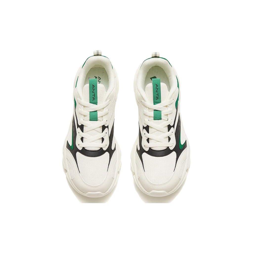 Anta Простые удобные амортизирующие нескользящие износостойкие дышащие легкие низкие кроссовки для бега мужские кроссовки цвета слоновой кости и белого цвета 112245575-1