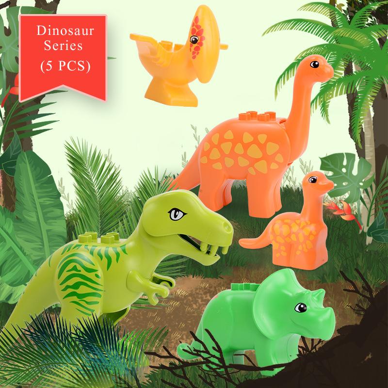 Большой размер Строительные блоки Наборы аксессуаров для животных Кролик Рыба Медведь Курица Свинья Блок Утка Собака Кошка Кирпич Лошадь Корова Овца Игрушки Подарки