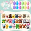 12/24Pcs Mini Filled Easter Eggs with Plush Animal Toys Easter Surprise Eggs Prefilled Easter Eggs