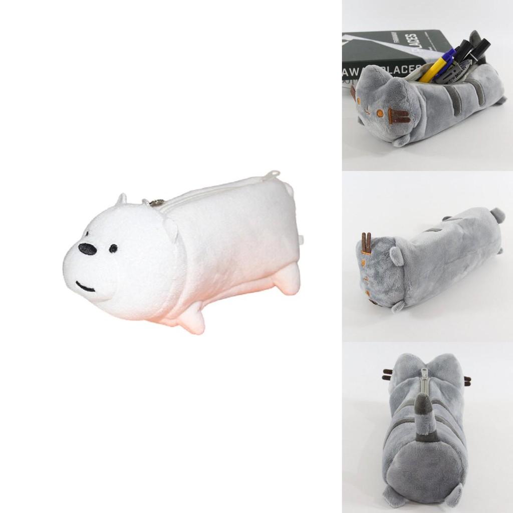 Милый плюшевый пенал в виде кошки большой вместимости для студентов и организации канцелярских принадлежностей