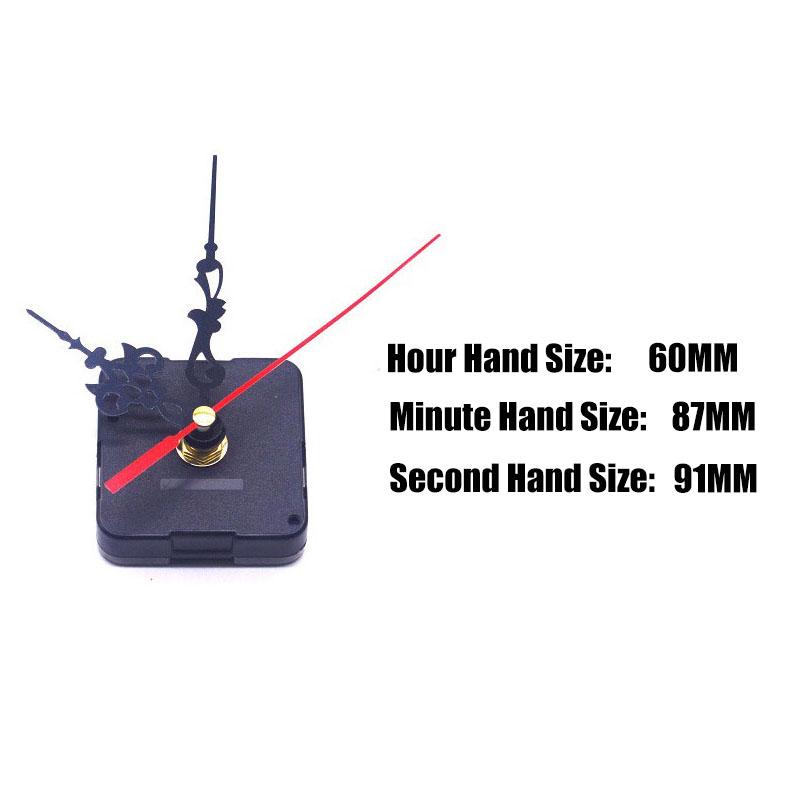 Quiet Silent Retro Quartz Clock Movement Black Hands Mechanism Parts DIY