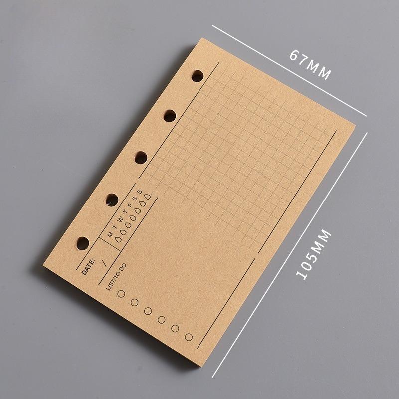 Внутренний лист блокнота M5 Пустая вертикальная линия квадратного блока A8 и Недельный план Одна страница в день для отметок